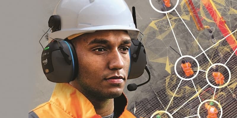 Operative wearing sonis comms with network in background